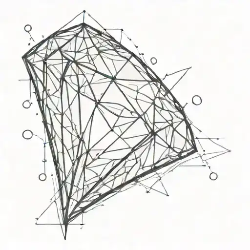 A Sketch Tattoo Of A Diamond With Musical Notes