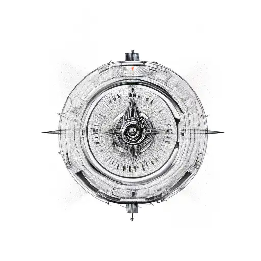 Compass With Bicycle Driver