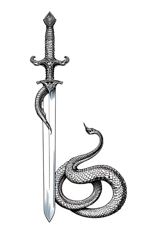 Sword With Cobra Wrapped