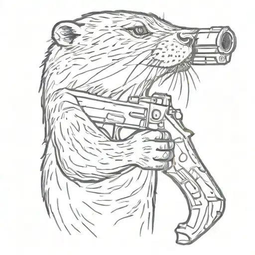 Otter With Gun