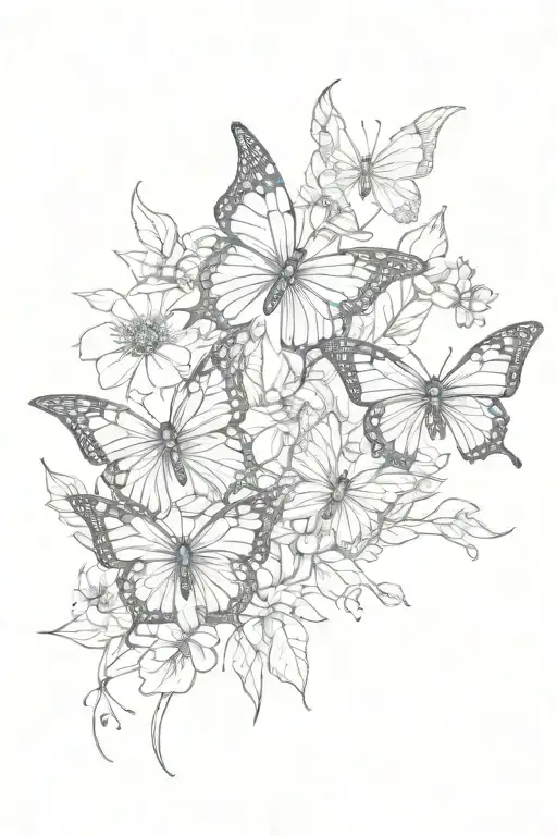 Butterflies On Flowers