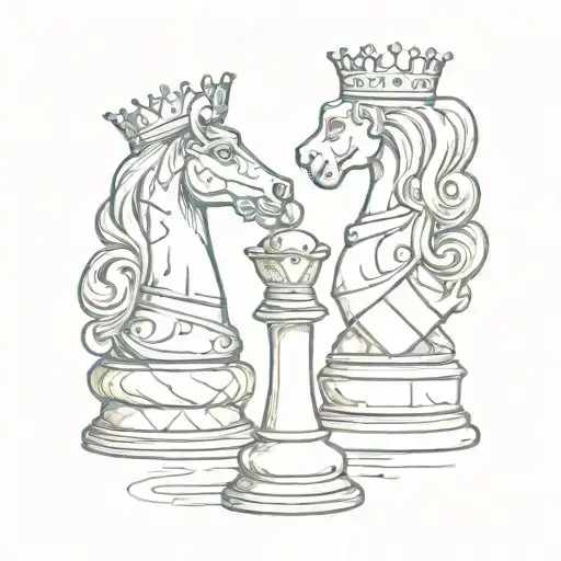 Queen And Knight Chess Piece Morphing