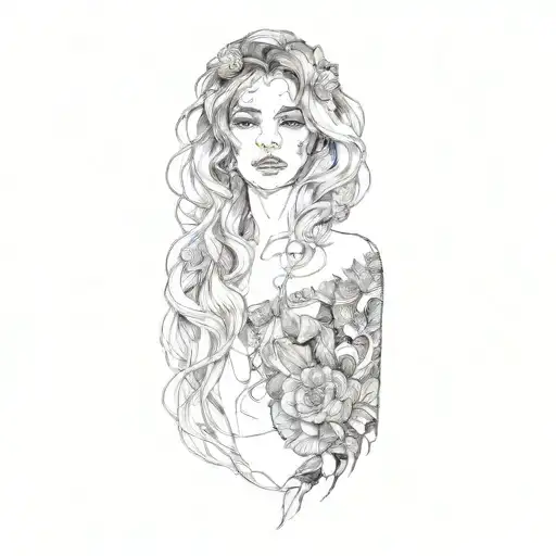 A Portrait Of A Woman With Long Hair