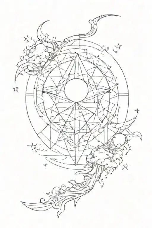 Geometric Moon Rising