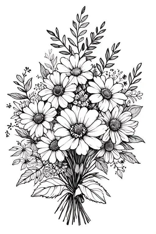 Flower Bouquet With The Birth Flowers Of February March May October December