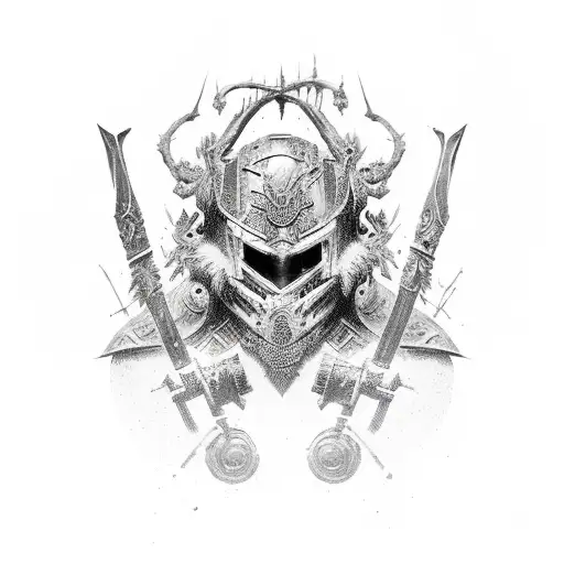 Dark Gods With Thorns And Ripped Full Body With Armour