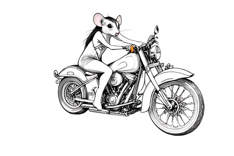 Female Mouse Motorcycle Biker