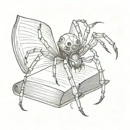 Small Spider Holding A Book In Its Front Legs