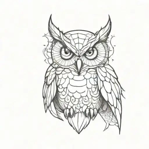 Owl Head And Bat Wings