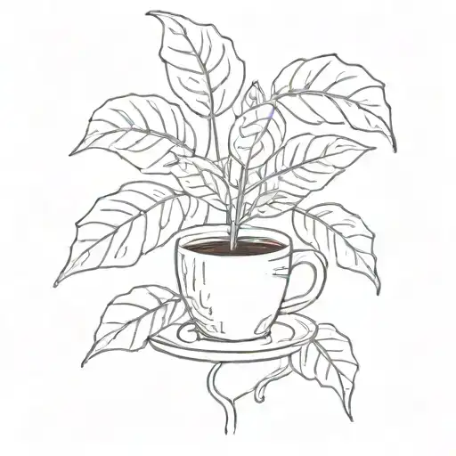 A Coffee Plant Growing Out Of A Paint Palette