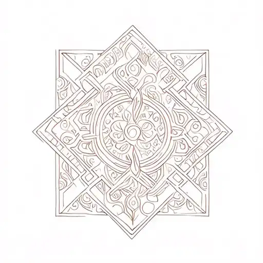 German Pattern And Hmong Pattern Intertwined