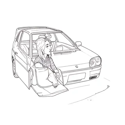 A Person Sitting In A Car