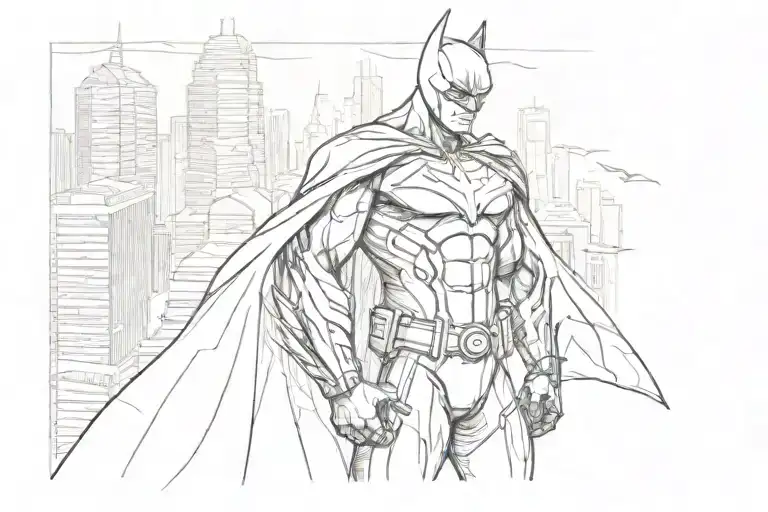Batman And The City Skyline In The Background