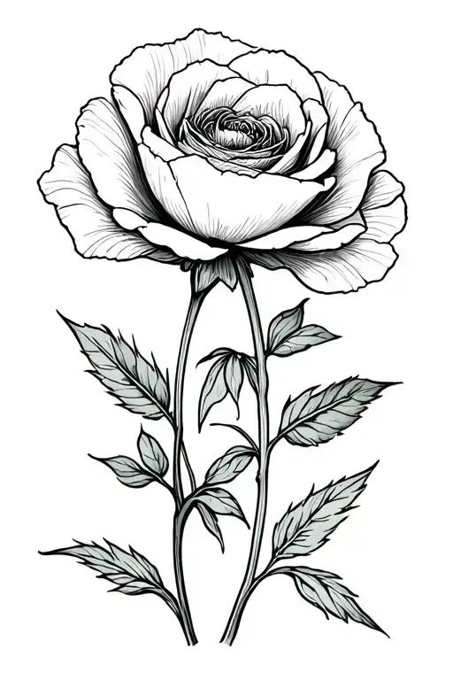 Poppy And Rose Flowers Interwined