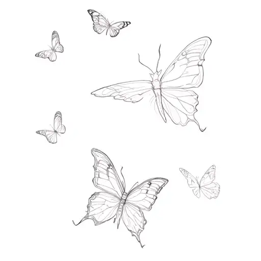 Butterflies With Long Machine Gun Behind Them