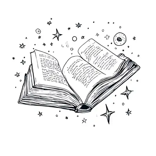 Open Book Around It Circles And Small Stars