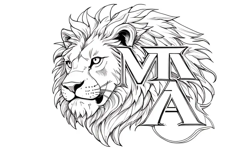 Lion With The Letters C M T A Sketch Style