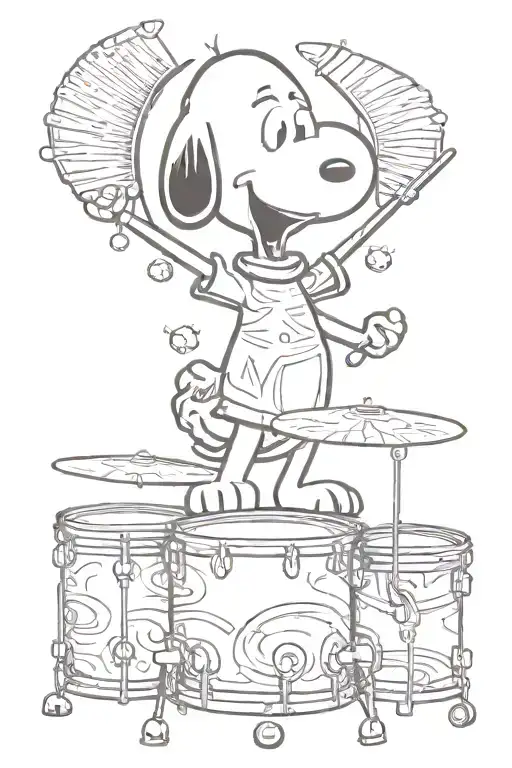 Snoopy Playing Drums