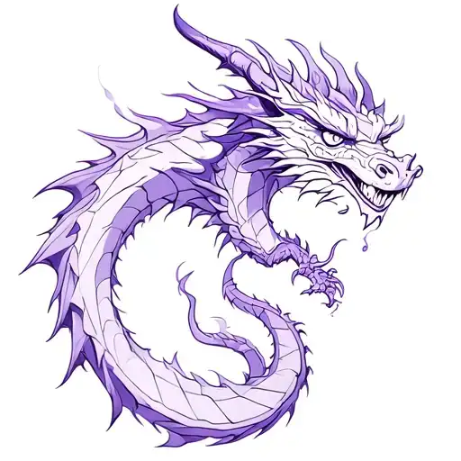 Purple Dragon Breathing Fire