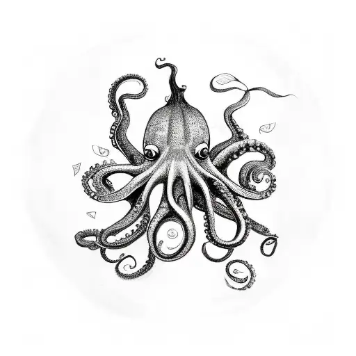 An Octopus Wrapped Around A Pumpkin With A Gothic Touch