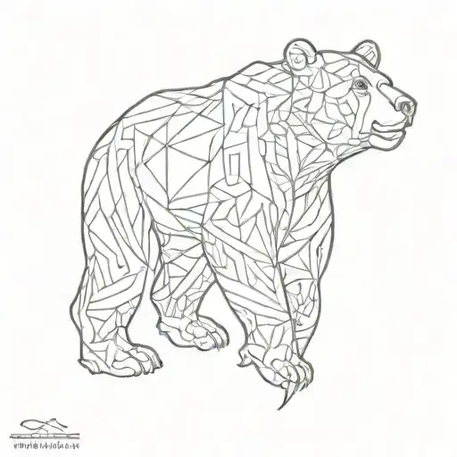 Virgo Zodiac Bear Outline