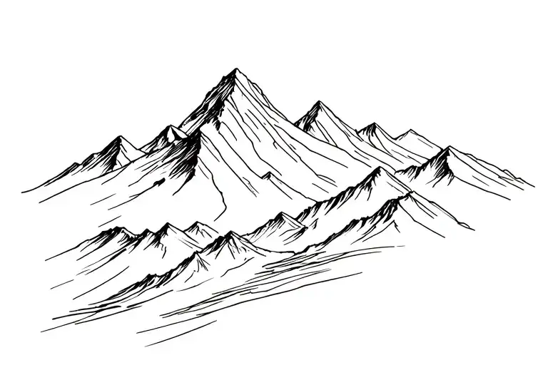 Imperfect Mountain Range Forming The Shape