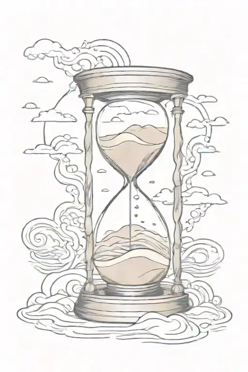 Hourglass With Sea Waves Sand Inside With Waves