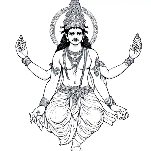 Hindu God Atlas Holding Looking Scary