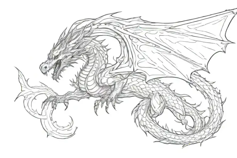 Dragon With Wings Flying