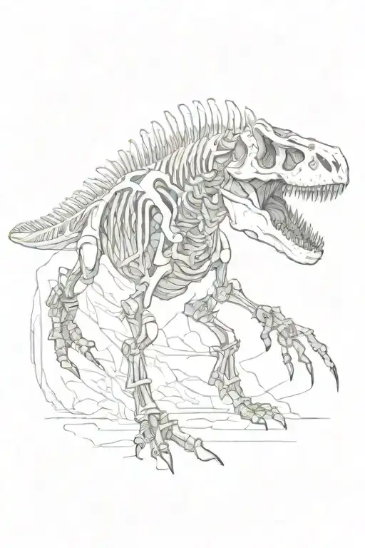 Skeleton Of A Predatory Dinosaur