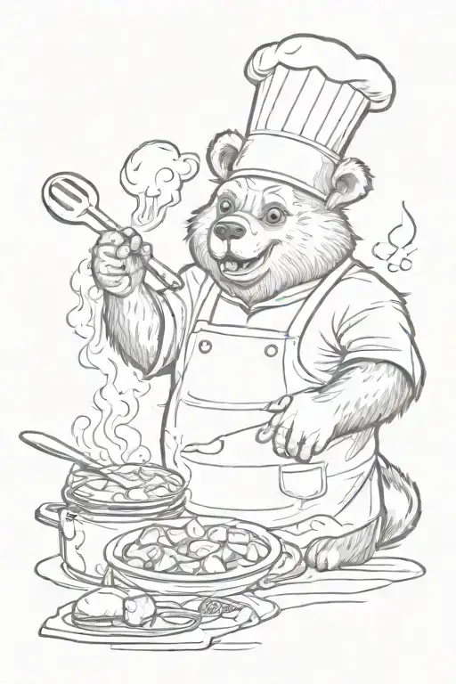 A Sarcastic Cheeky Bear Who Is A Chef Flambe