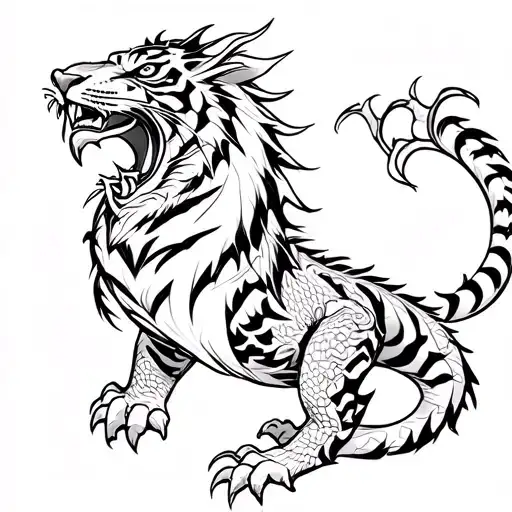 Tiger Fighting Dragon