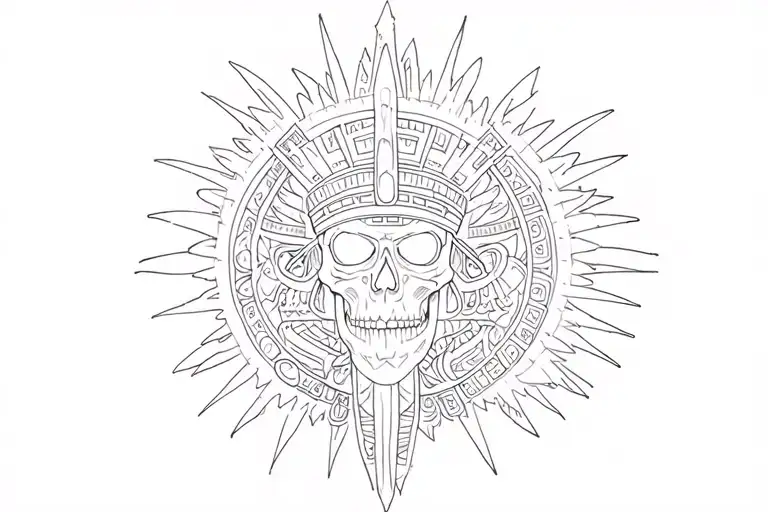 Number 2002 With Aztec God Of Death Behind The Numbers