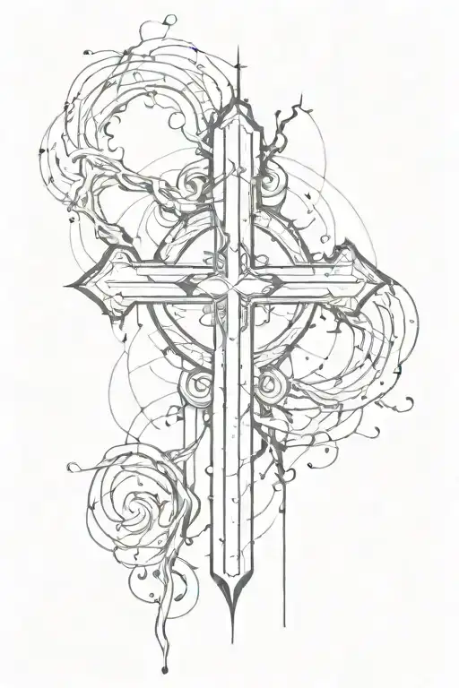 An Inverted Satanic Cross In Black With Smudges