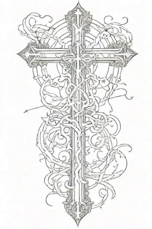 An Satanic Cross In Black With Smudges