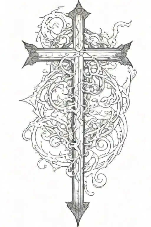 An Leviathan Cross In Black With Smudges