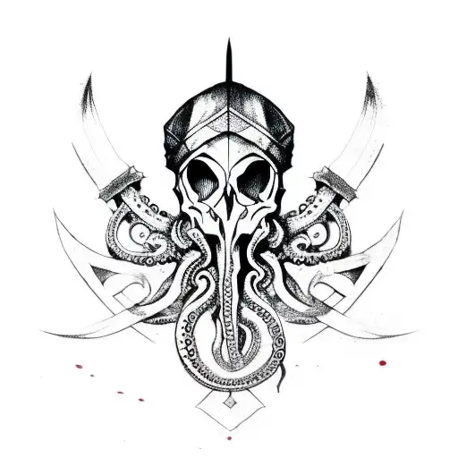 Assassins Creed Symbol W Octopus Skull W Cross Swords