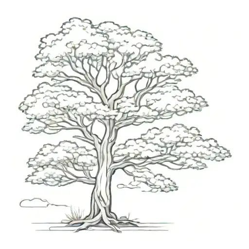 Lebanese Tree Growing Into Another Tall Tree