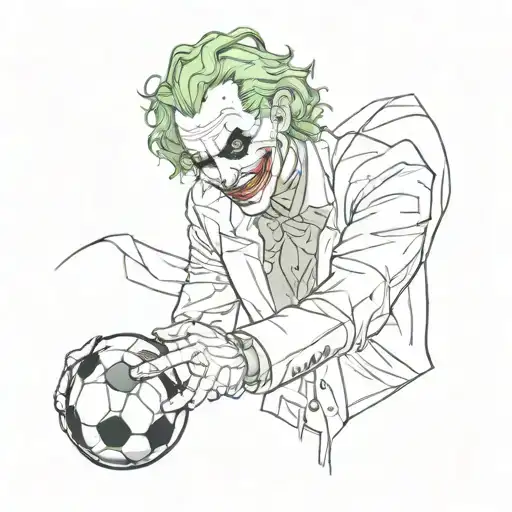 The Joker From The Movie The Dark Knight Who Spins A Soccer Ball On His Finger