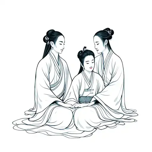 Chinese People Sitting