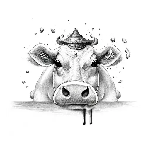 A Banana Shaped Like A Cow With Milk Pouring Out