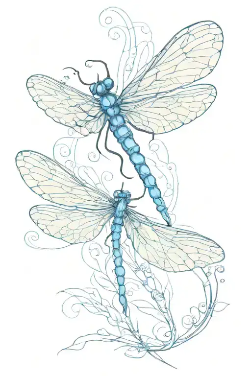 Electric Blue Dragonfly Thin Wings