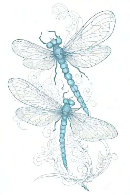 Electric Blue Dragonfly Thin Wings