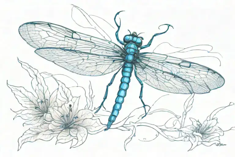 Electric Blue Dragonfly Landing