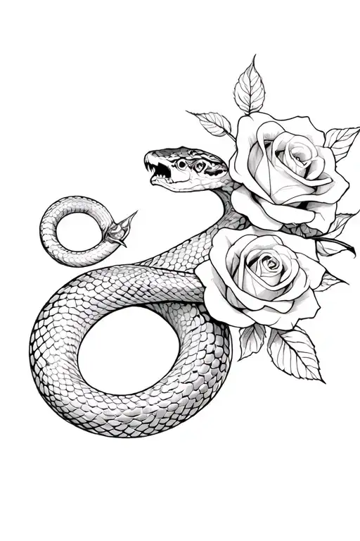 Snake And Roses