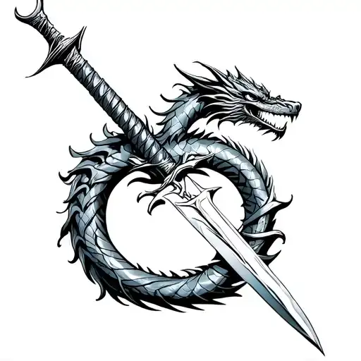 Dragon Wrapped Round A Dagger