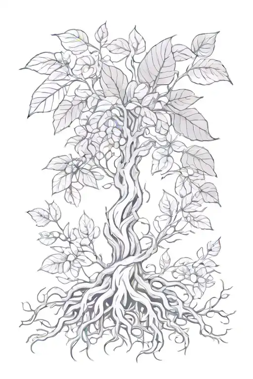 Plant And Roots Coming