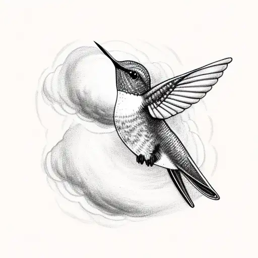 Hummingbird In The Clouds