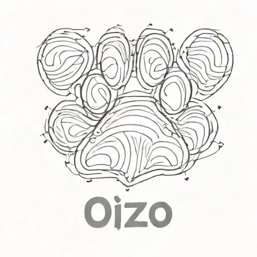 Dog Paw Print With The Word 'Ozzo' Inside