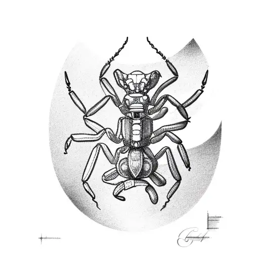 A Detailed Sketch Of A Scorpion Wrapped Around An Hourglass